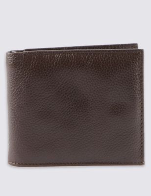 Leather Slim Popper Bifold Wallet